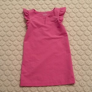 Vineyard Vines Girls Pink Ruffle Sleeve Shift Dress
